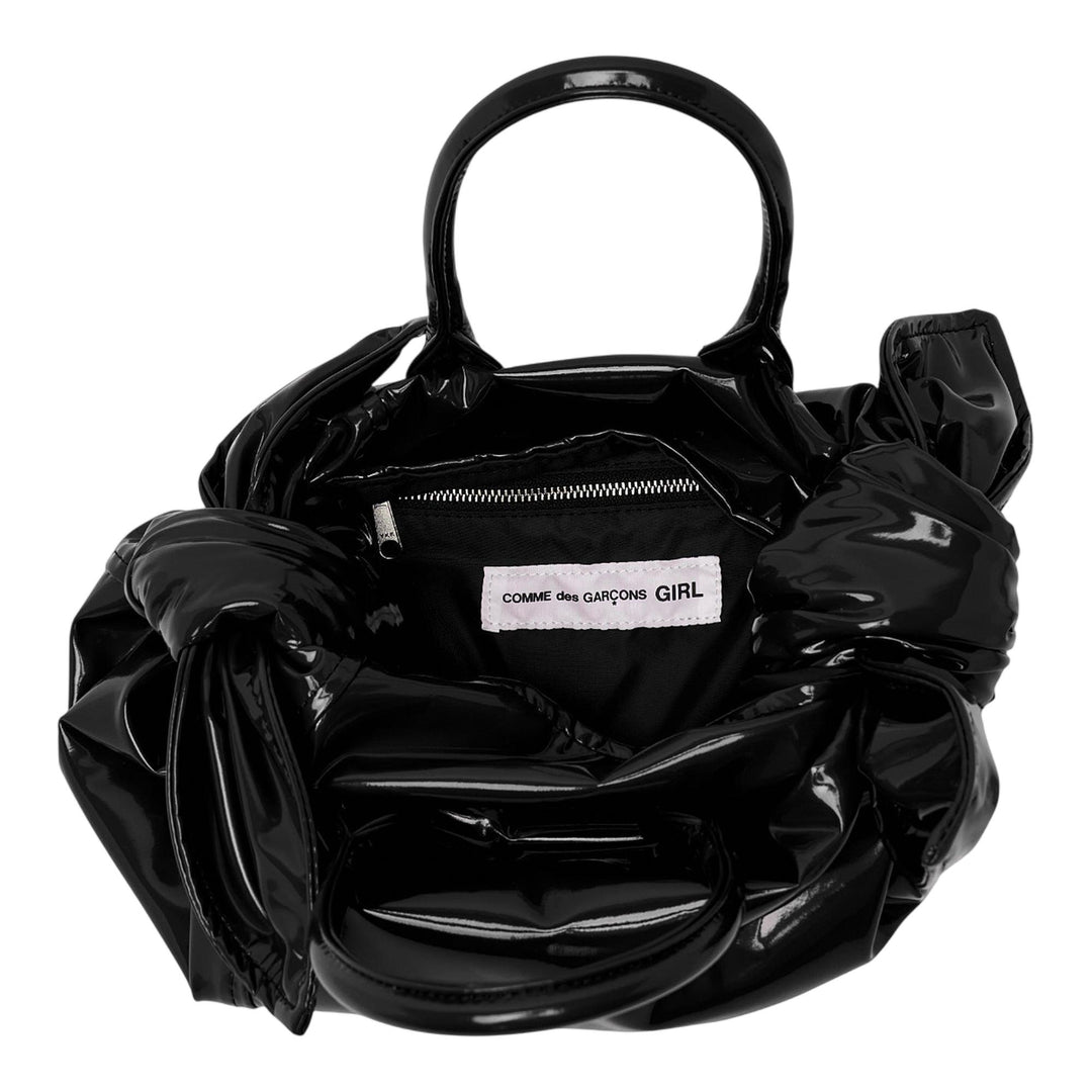 Club21 - COMME des GARCONS GIRL - Patent Leather Ribbon Deco Bag - TOP HANDLE - Black