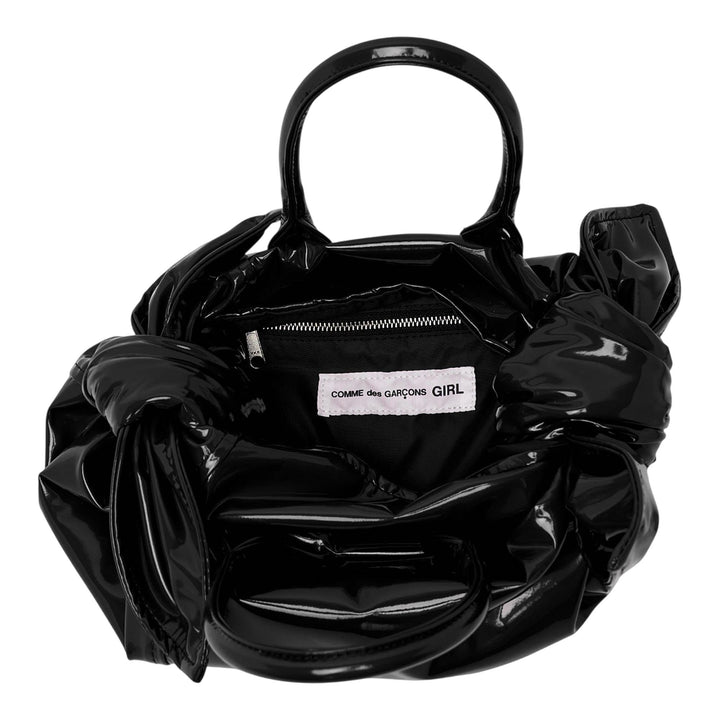 Club21 - COMME des GARCONS GIRL - Patent Leather Ribbon Deco Bag - TOP HANDLE - Black