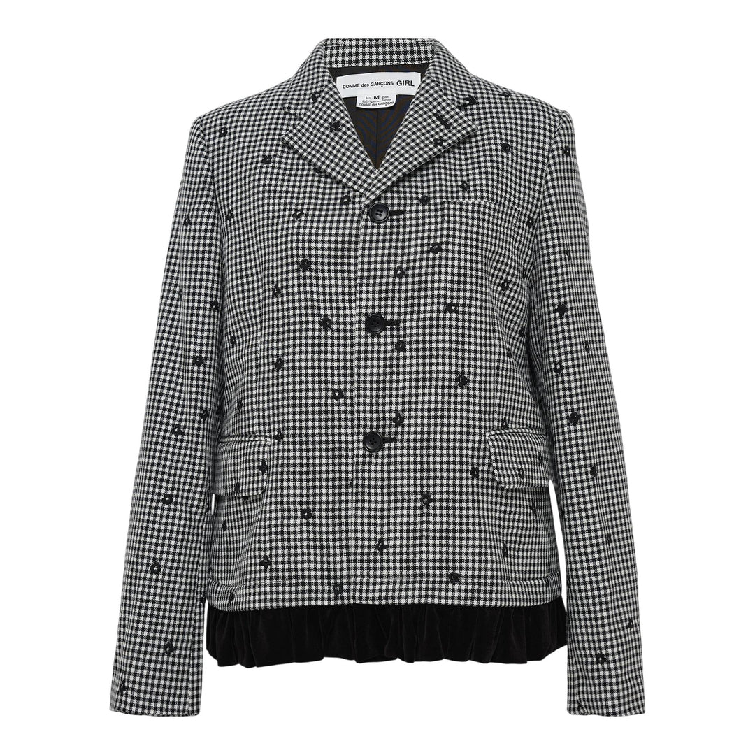 Club21 - COMME des GARCONS GIRL - Polka Dot Notched Collar Jacket - JACKETS - Black