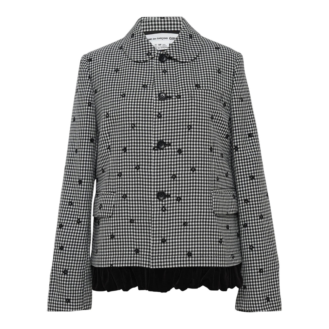 Club21 - COMME des GARCONS GIRL - Polka Dot Round Collar Jacket - JACKETS - Black