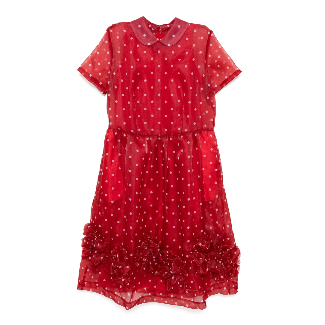Polyester Organdy Polka Dots Dress
