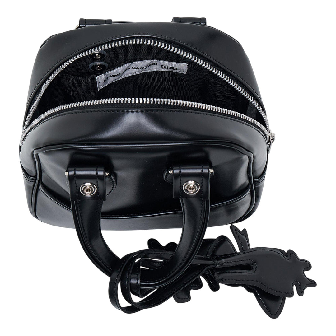 Club21 - COMME des GARCONS GIRL - Synthetic Leather Bear Charm Bag - TOP HANDLE - Black