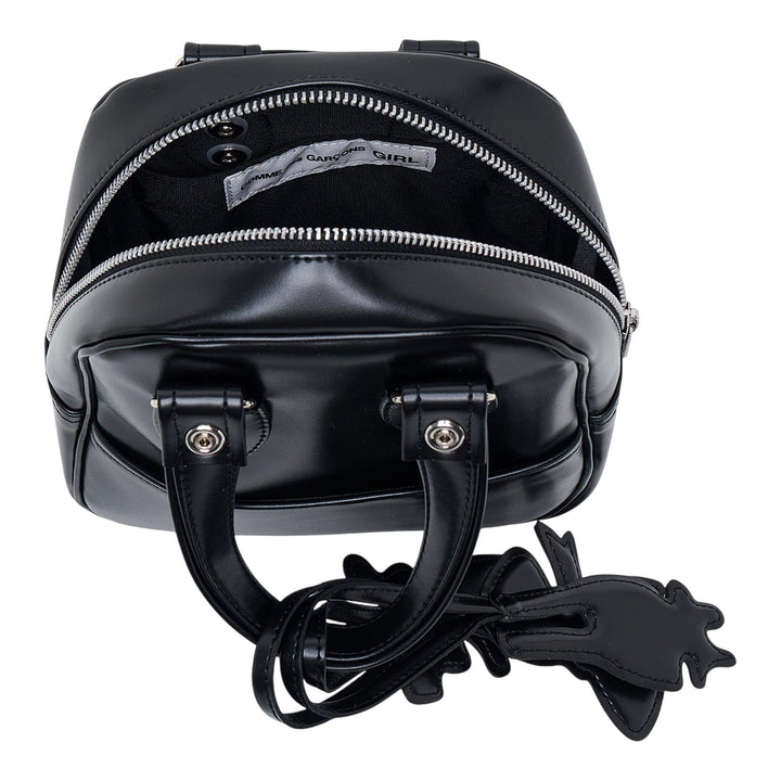 Club21 - COMME des GARCONS GIRL - Synthetic Leather Bear Charm Bag - TOP HANDLE - Black