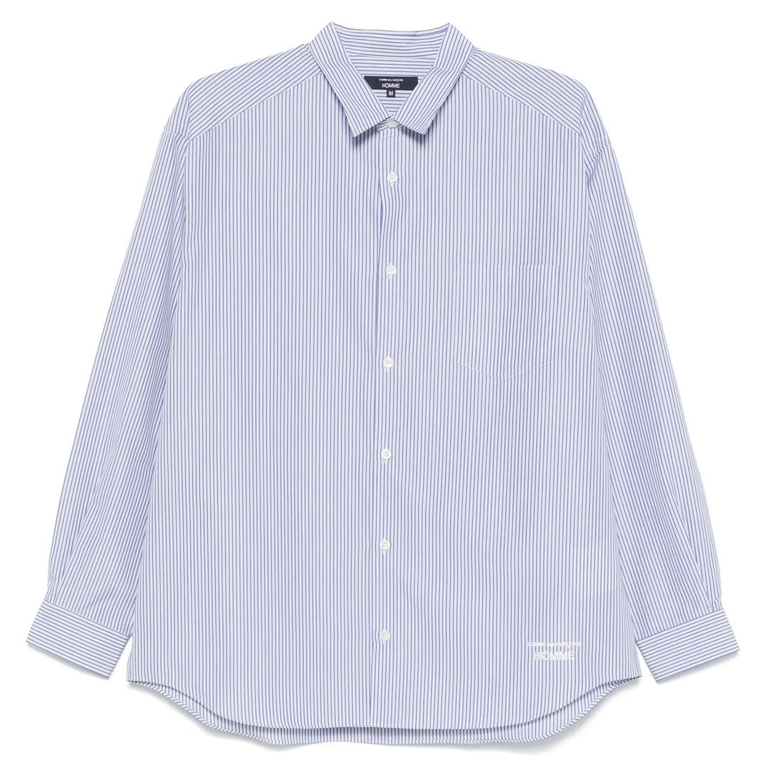 COMME_des_GARCONS_HOMME_Cotton_Stripes_Shirt_Blue