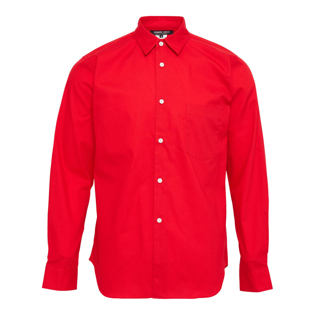 Club21 - COMME des GARCONS HOMME DEUX - Cotton Broad Long Sleeve Shirt - SHIRTS - Red
