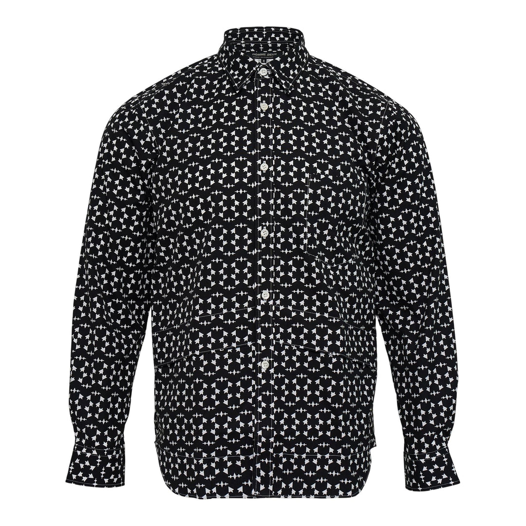 Club21 - COMME des GARCONS HOMME DEUX - Cotton Broad Printed Long Sleeve Shirt - SHIRTS - Black