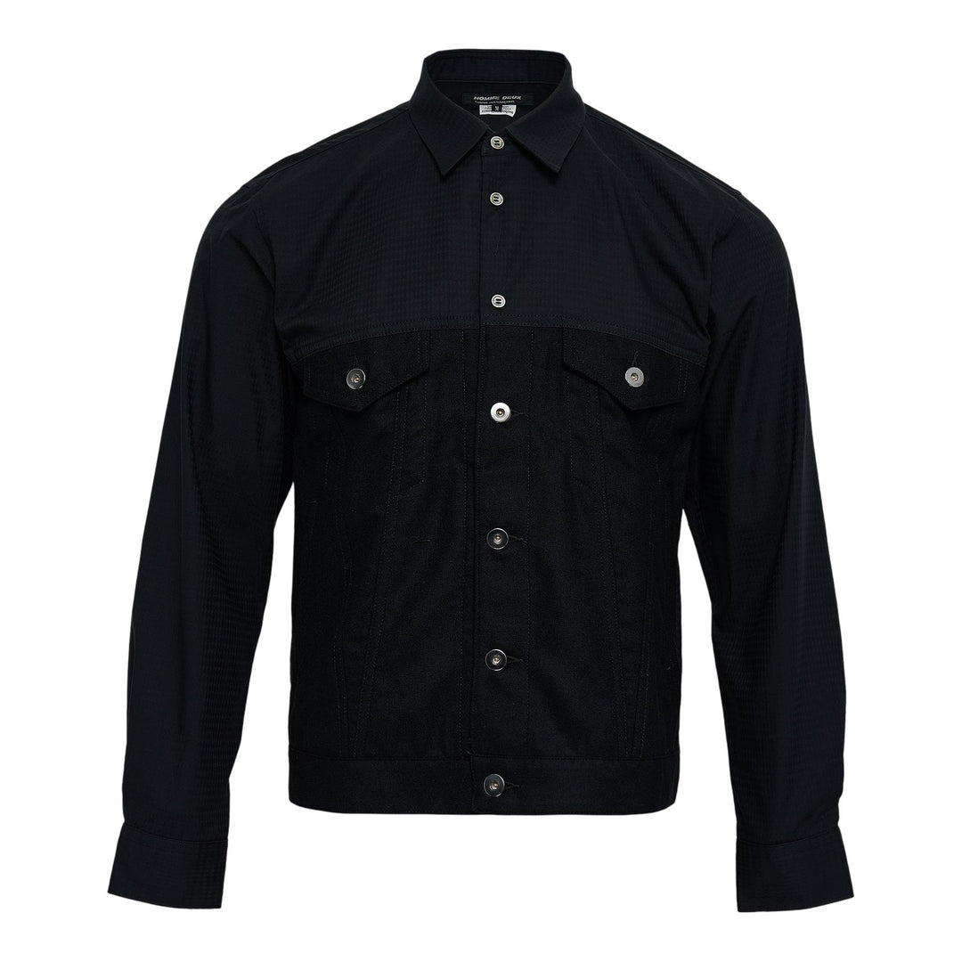 Club21 - COMME des GARCONS HOMME DEUX - Cotton Dobby Diamond Pattern Blouse - SHIRTS - Black