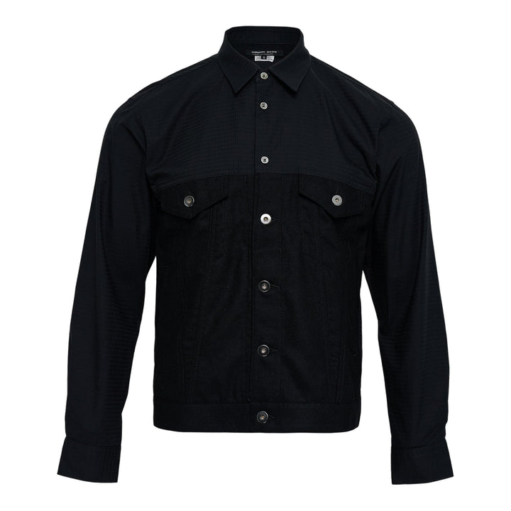 Club21 - COMME des GARCONS HOMME DEUX - Cotton Dobby Diamond Pattern Blouse - SHIRTS - Black