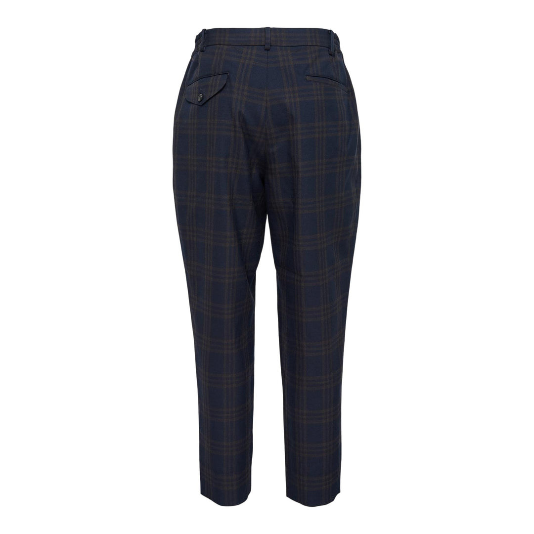 Club21 - COMME des GARCONS HOMME DEUX - Wool Dark Check Pants - PANTS - Navy