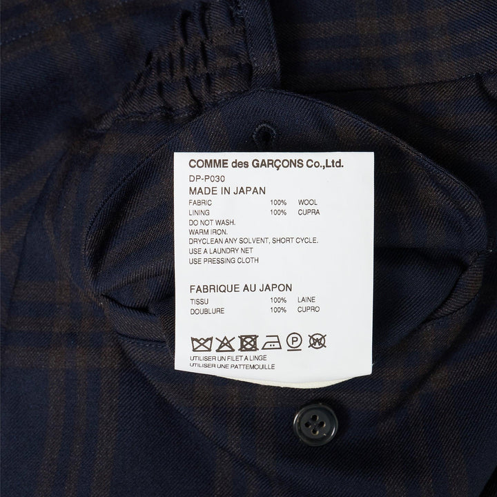 Club21 - COMME des GARCONS HOMME DEUX - Wool Dark Check Pants - PANTS - Navy