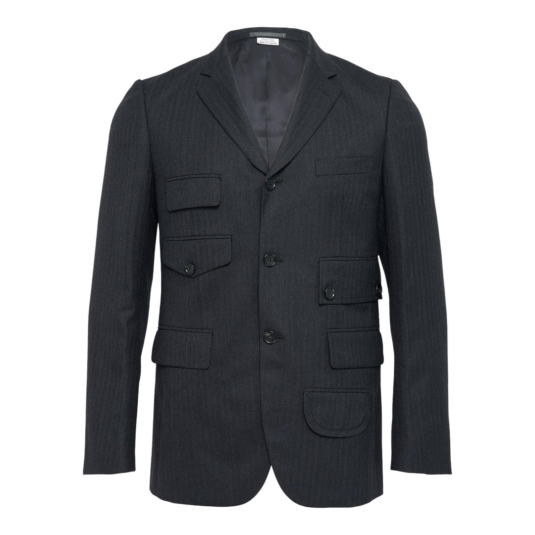 Club21 - COMME des GARCONS HOMME DEUX - Wool Herringbone Pocket Jacket - JACKETS - Grey