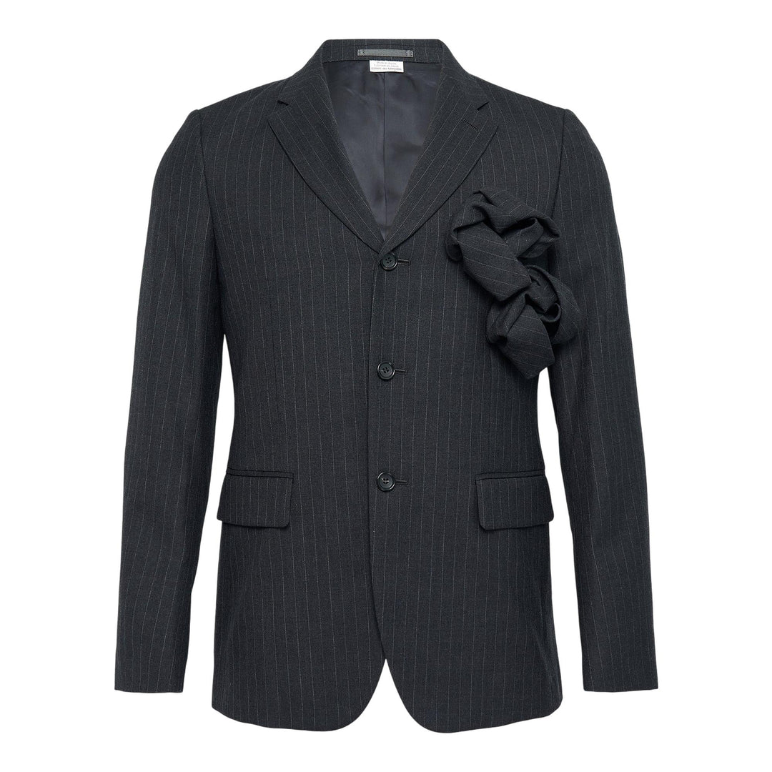Club21 - COMME des GARCONS HOMME DEUX - Wool Serge Pinstripe Rose Jacket - JACKETS - Grey
