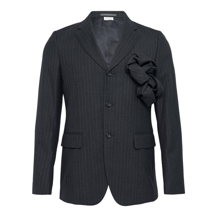 Club21 - COMME des GARCONS HOMME DEUX - Wool Serge Pinstripe Rose Jacket - JACKETS - Grey