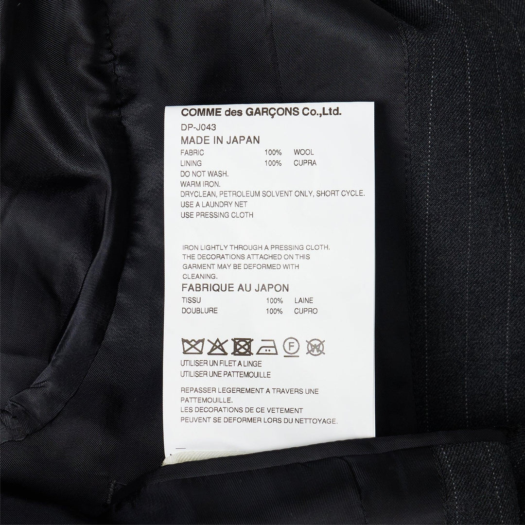 Club21 - COMME des GARCONS HOMME DEUX - Wool Serge Pinstripe Rose Jacket - JACKETS - Grey