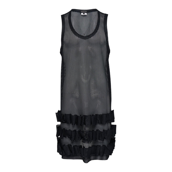 Club21 - COMME des GARCONS HOMME PLUS - Mesh Garment Washed Tank Top - TANK TOPS - Black