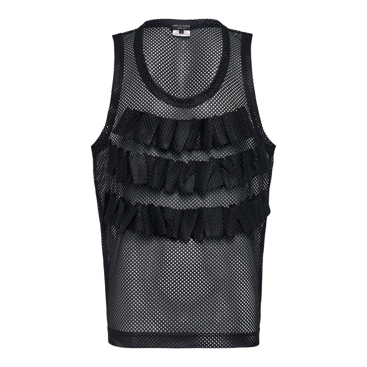 Club21 - COMME des GARCONS HOMME PLUS - Mesh Garment Washed Tank Top - TANK TOPS - Black