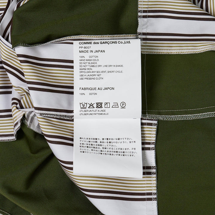 Club21 - COMME des GARCONS HOMME PLUS - Polyester Cluster Stripe Long Sleeve Shirt - SHIRTS - White