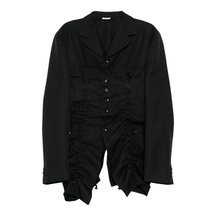 Club21 - COMME des GARCONS HOMME PLUS - Polyester Gabardine Gathered Jacket - JACKETS - Black