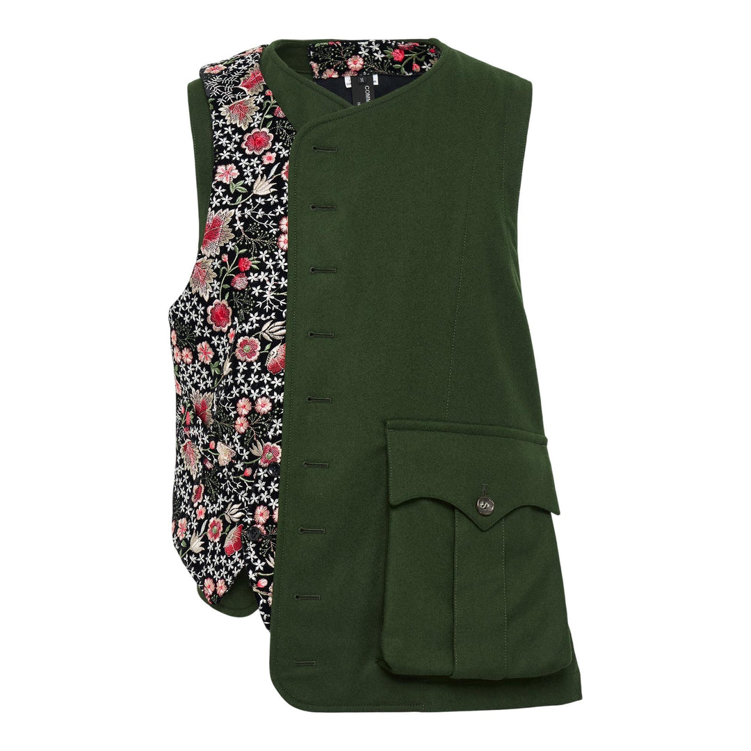 Club21 - COMME des GARCONS HOMME PLUS - Velvet Floral Pattern Embroidered Vest - VESTS - Multi
