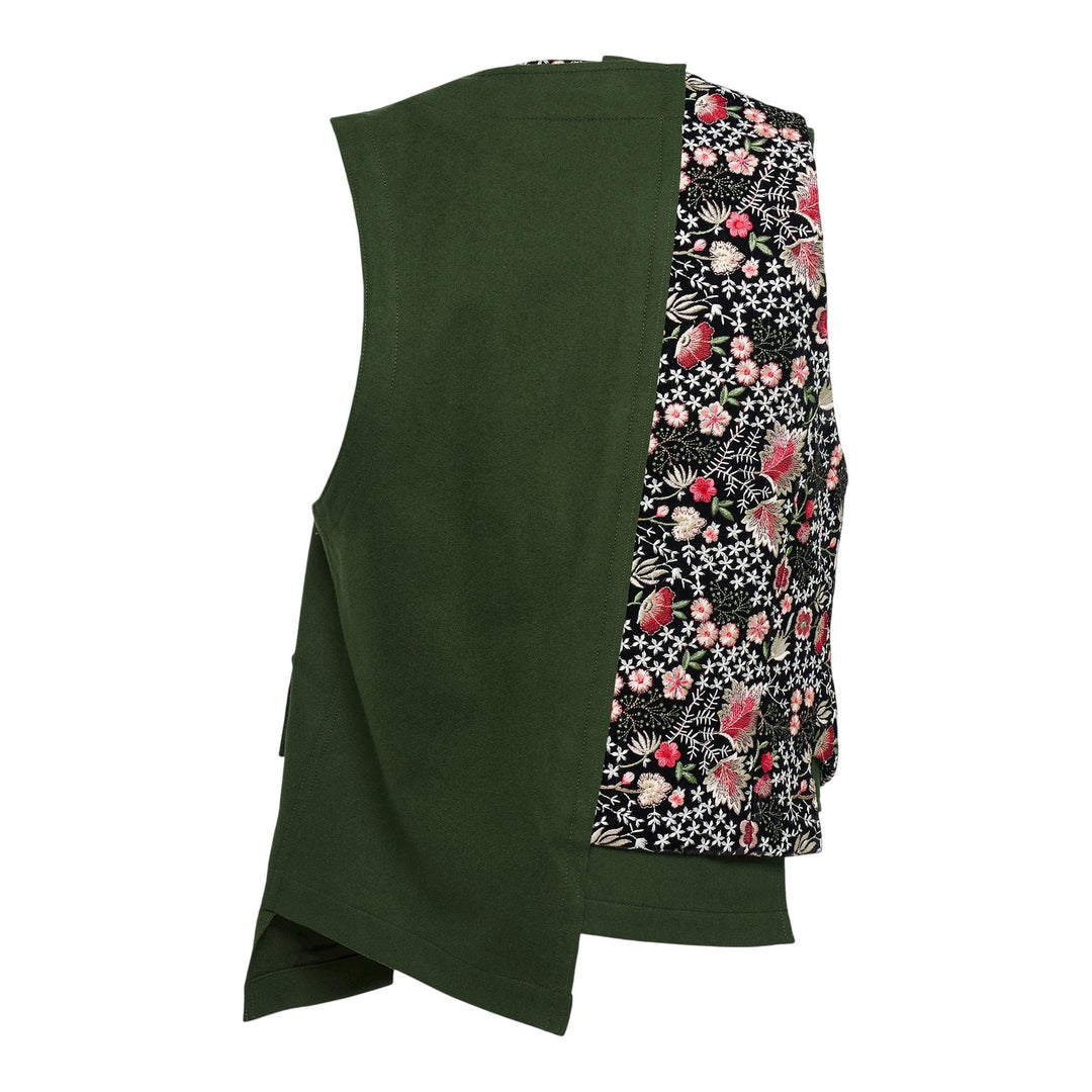 Club21 - COMME des GARCONS HOMME PLUS - Velvet Floral Pattern Embroidered Vest - VESTS - Multi