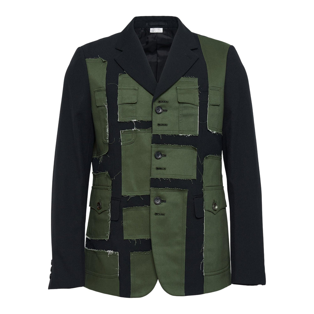 Club21 - COMME des GARCONS HOMME PLUS - Wool Covert X Cotton Chino Jacket - JACKETS - Black