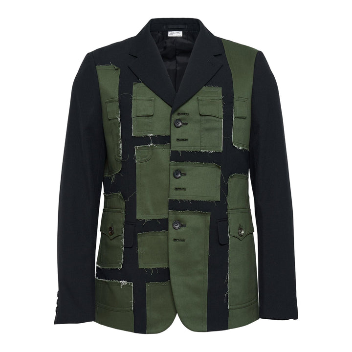 Club21 - COMME des GARCONS HOMME PLUS - Wool Covert X Cotton Chino Jacket - JACKETS - Black