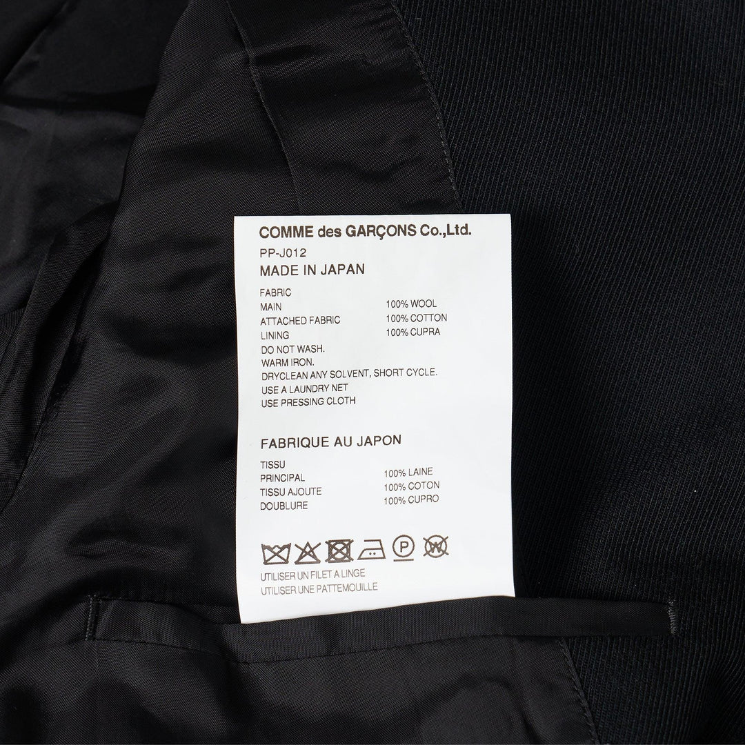 Club21 - COMME des GARCONS HOMME PLUS - Wool Covert X Cotton Chino Jacket - JACKETS - Black