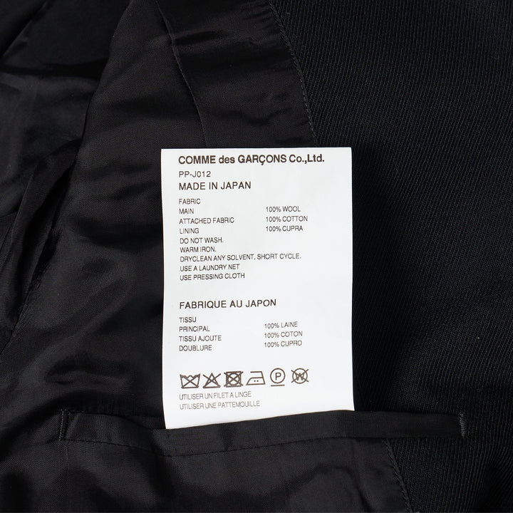 Club21 - COMME des GARCONS HOMME PLUS - Wool Gabardine Jacket - JACKETS - Black