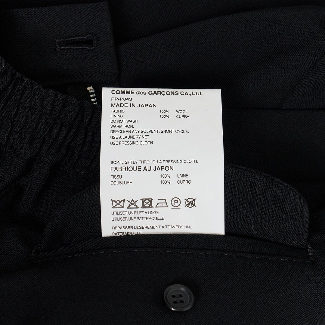 Club21 - COMME des GARCONS HOMME PLUS - Wool Gabardine Medium Pants - PANTS - Black