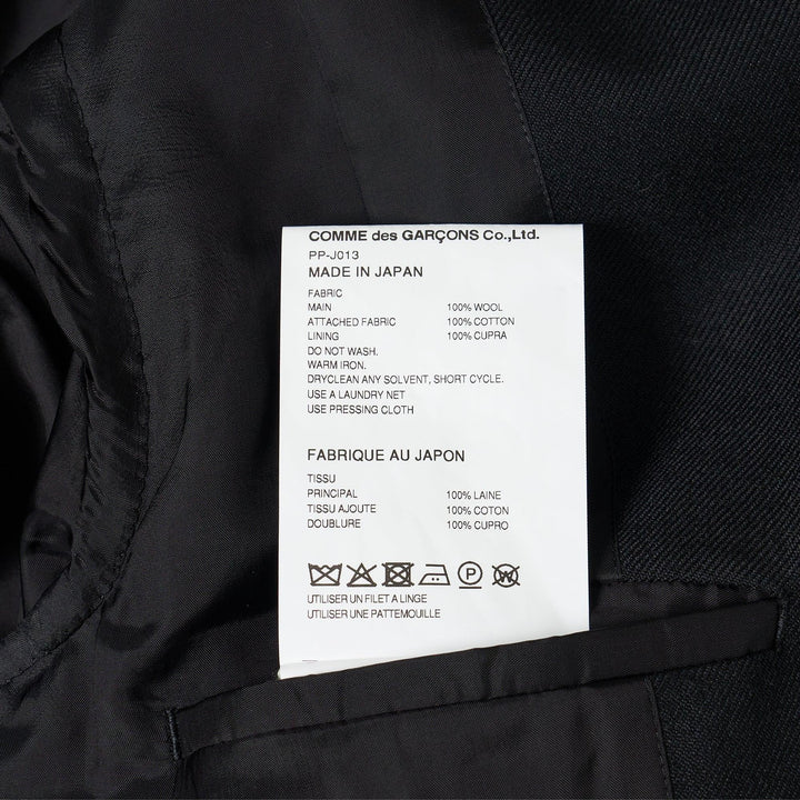 Club21 - COMME des GARCONS HOMME PLUS - Wool Gariserge X Cotton Chino Jacket - JACKETS - Black