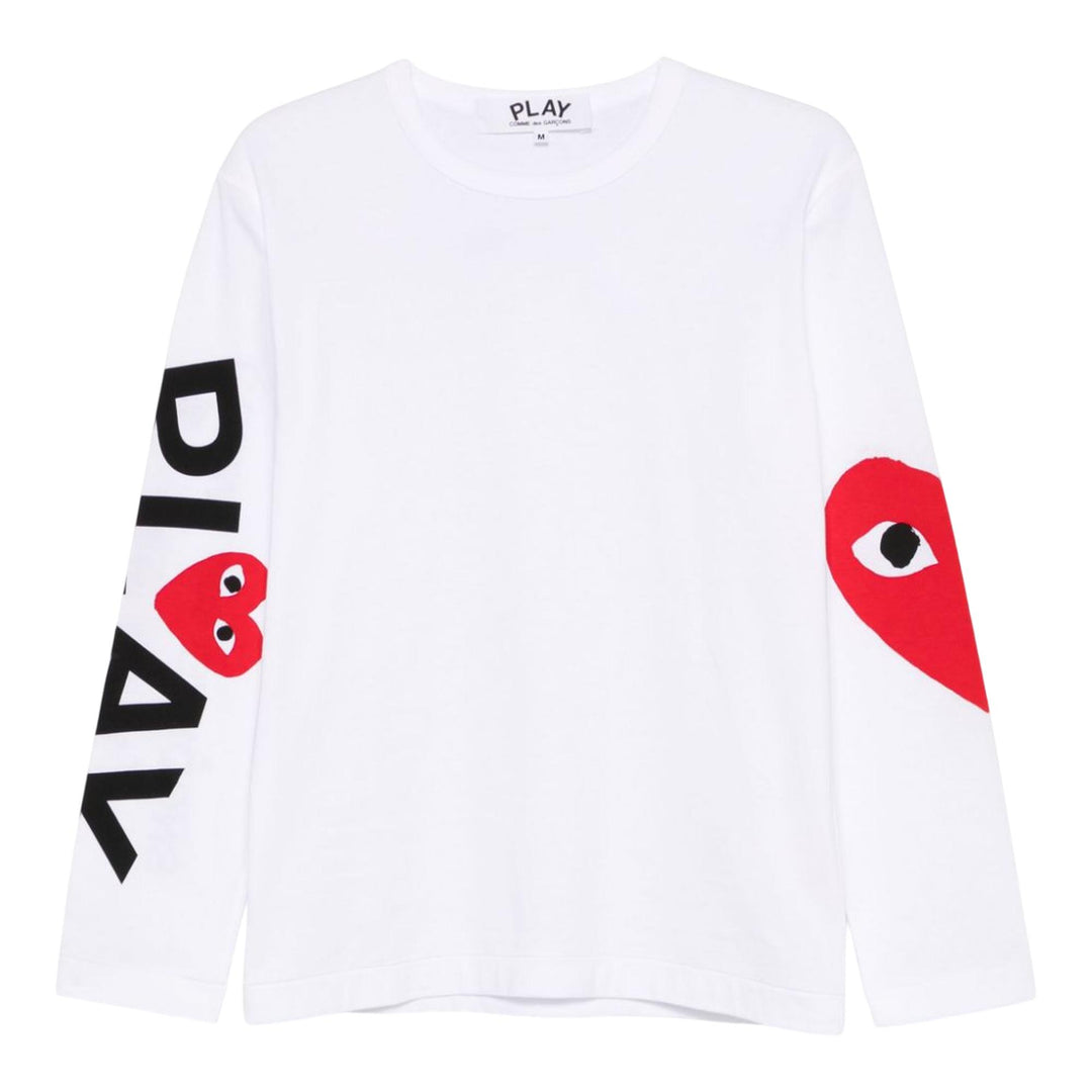 Club21 - COMME des GARCONS PLAY - Big Heart Sleeve Tee Unisex - TEES - White
