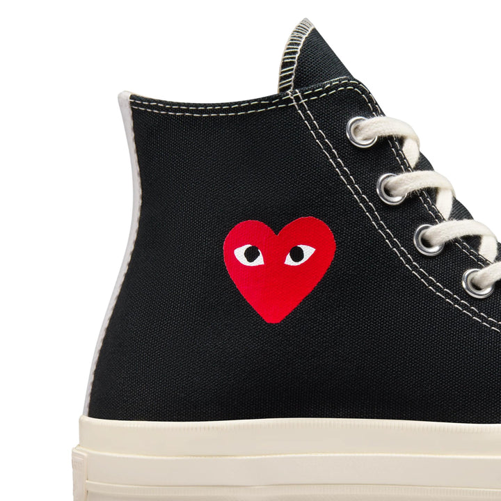 Club21 - COMME des GARCONS PLAY CONVERSE - Small Red Heart Chuck Taylor High Top - SNEAKERS - Black