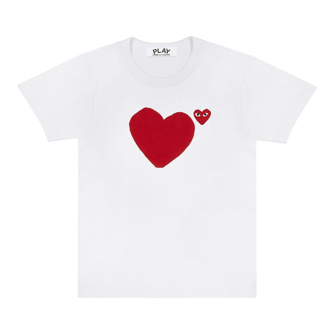 Club21 - COMME des GARCONS PLAY - Front And Back Heart Tee Unisex - TEES - White