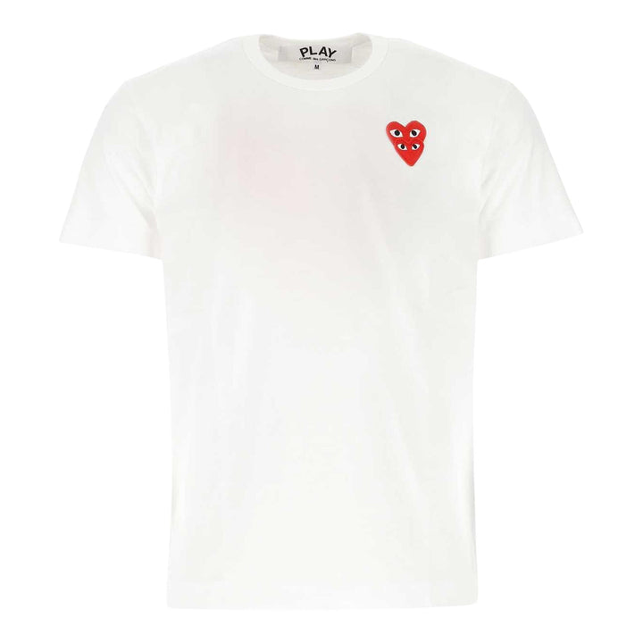 Club21 - COMME des GARCONS PLAY - Stacked Red Emblem Tee Unisex - TEES - White