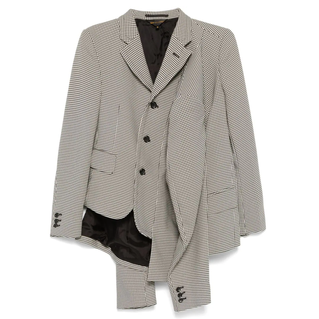 COMME_des_GARCONS_Polyester_Houndstooth_Hard_Jacket_Black
