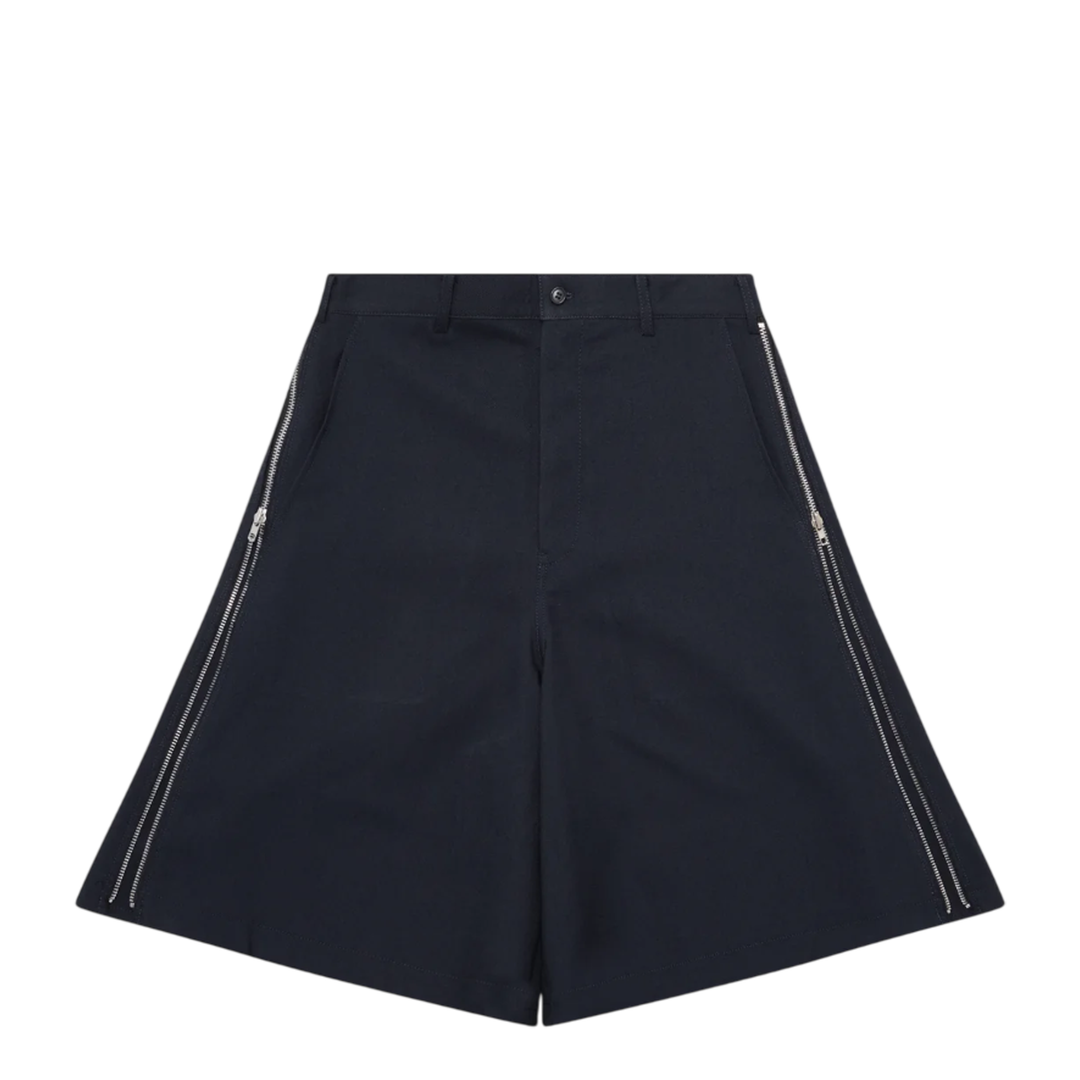 Black Side Zip-Up Detail Shorts
