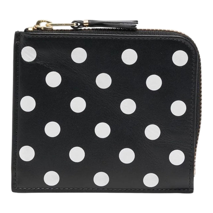 Club21 - COMME des GARCONS WALLET - Dots Printed L-Shape Zip Wallet - ZIP ARD WALLETS - Black