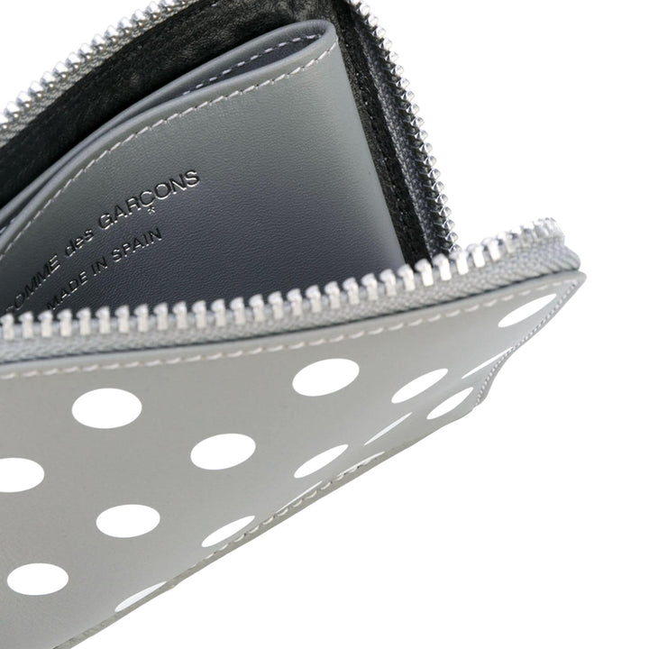 Club21 - COMME des GARCONS WALLET - Dots Printed L-Shape Zip Wallet - ZIP ARD WALLETS - Grey