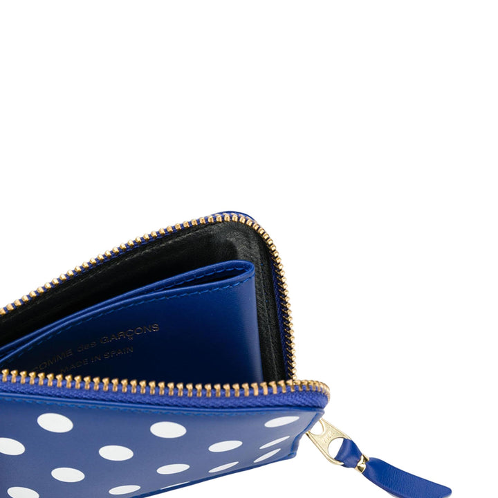 Club21 - COMME des GARCONS WALLET - Dots Printed L-Shape Zip Wallet - ZIP ARD WALLETS - Navy