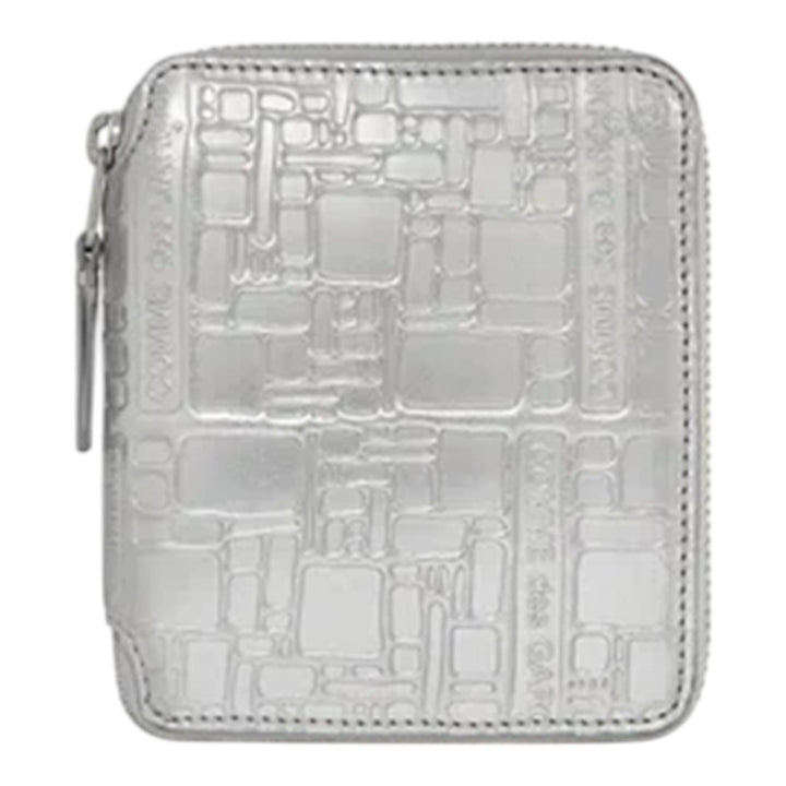 Club21 - COMME des GARCONS WALLET - Embossed Logo Type Wallet 120 X 100 - WALLETS - Silver