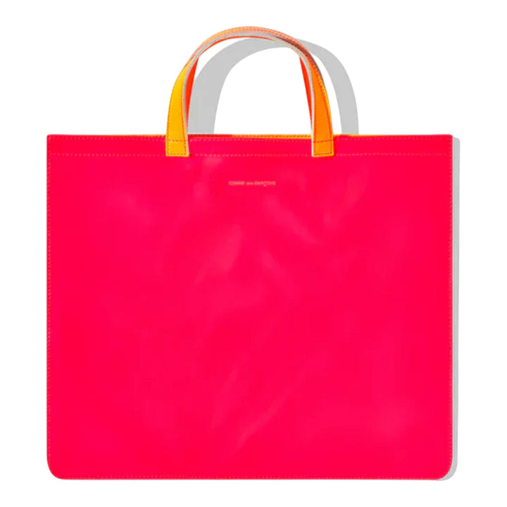 Club21 - COMME des GARCONS WALLET - Super Fluo Leather Line Tote - HANDBAGS - Pink