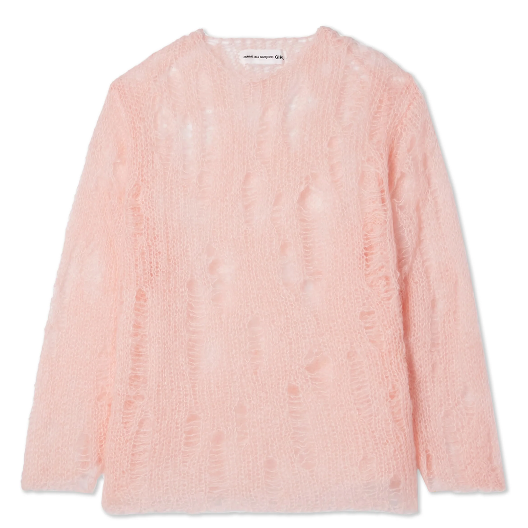 COMMEdesGARCONSGIRL_MohairJerseyKnitTop_Pink