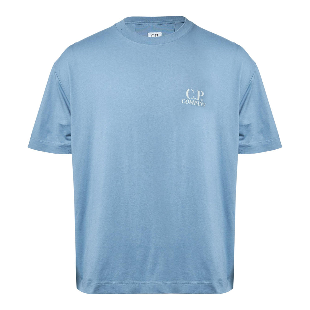 Club21 - C.P. Company - 30/1 Jersey Short Sleeve Logo T-Shirt - TEES - Blue