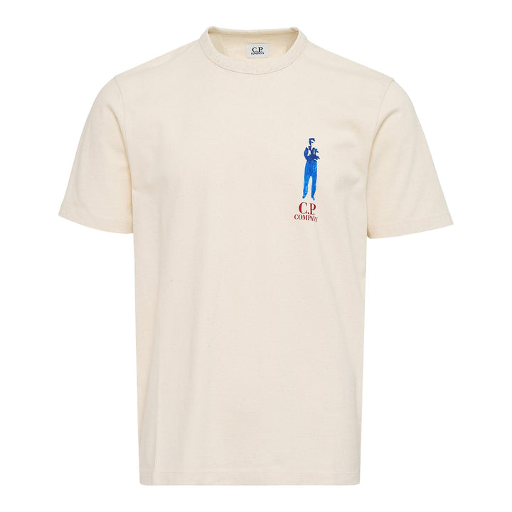 Club21 - C.P. Company - Short Sleeve Jersey T-Shirt - TEES - Beige