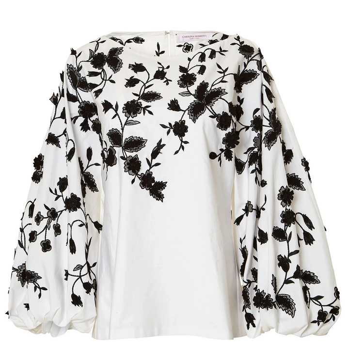 Puff Sleeve Crewneck Blouse