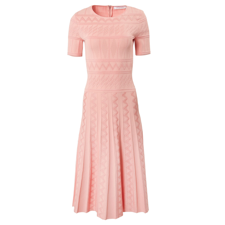 Carolina_Herrera_Flare_Dress_Pink