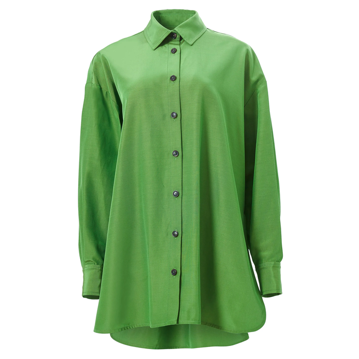 Carolina_Herrera_Oversized_Button_Down_Shirt_Green