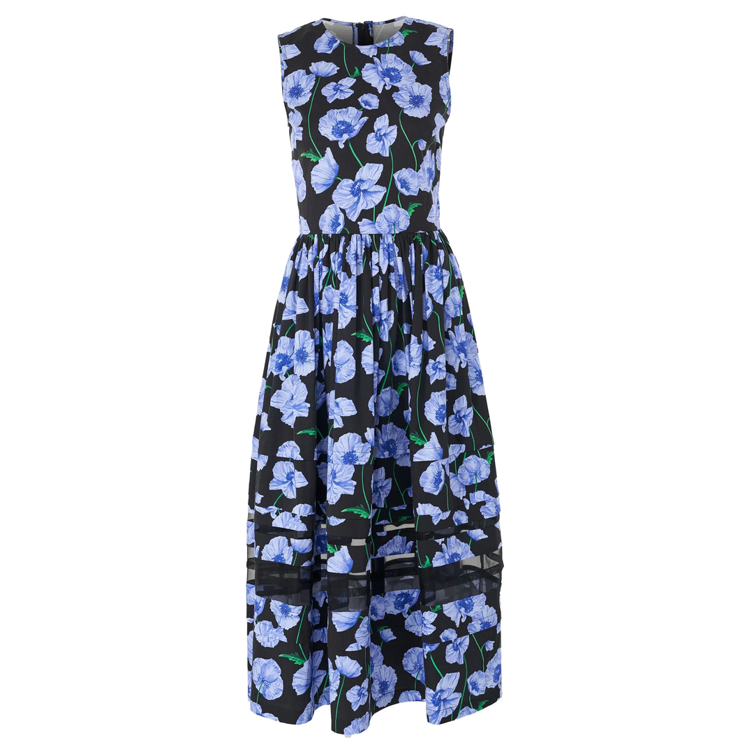 Carolina_Herrera_Sleeveless_Cotton_Midi_Dress_Blue