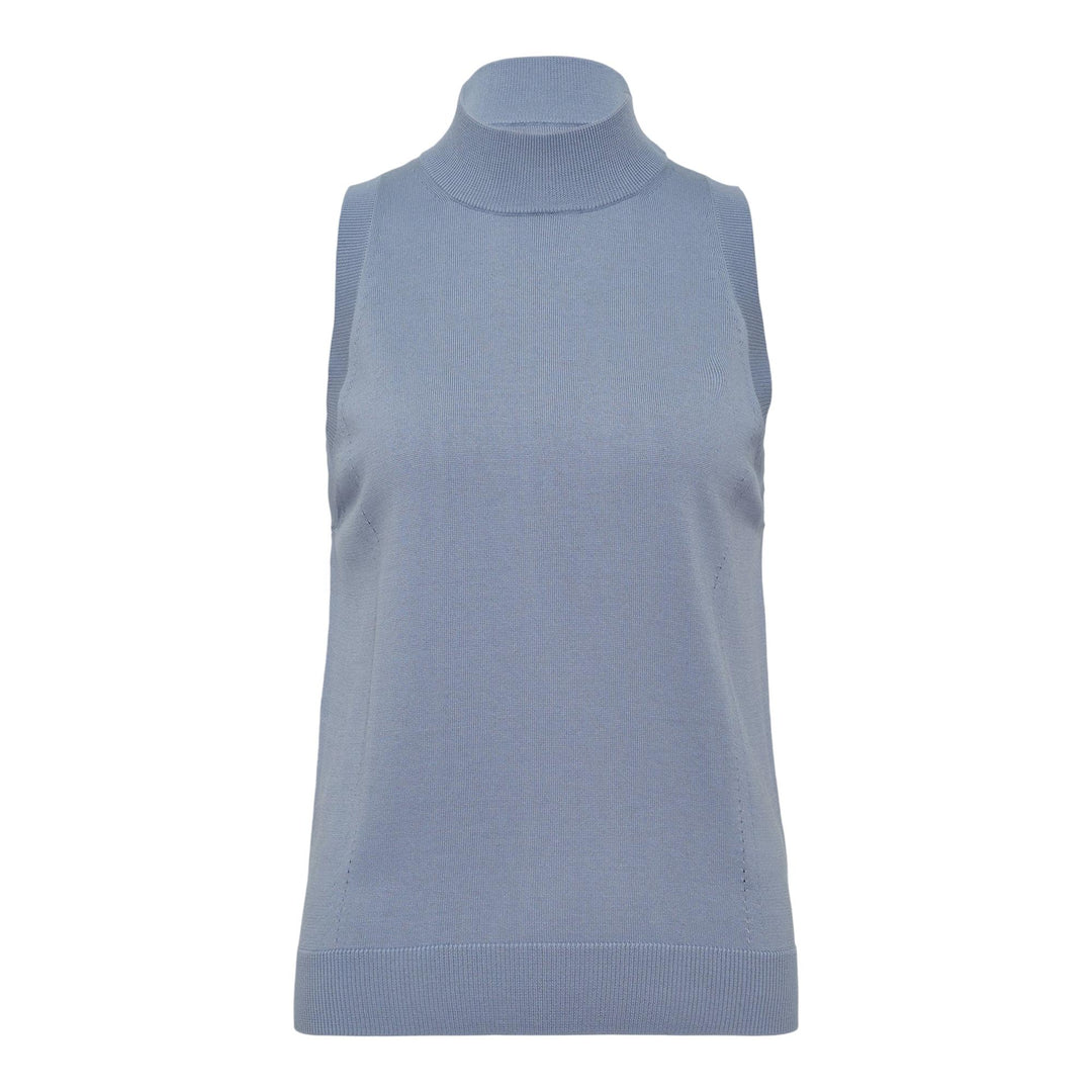 Club21 - Carolina Herrera - Slvless Mock Neck Top - KNIT TOPS - Light Blue