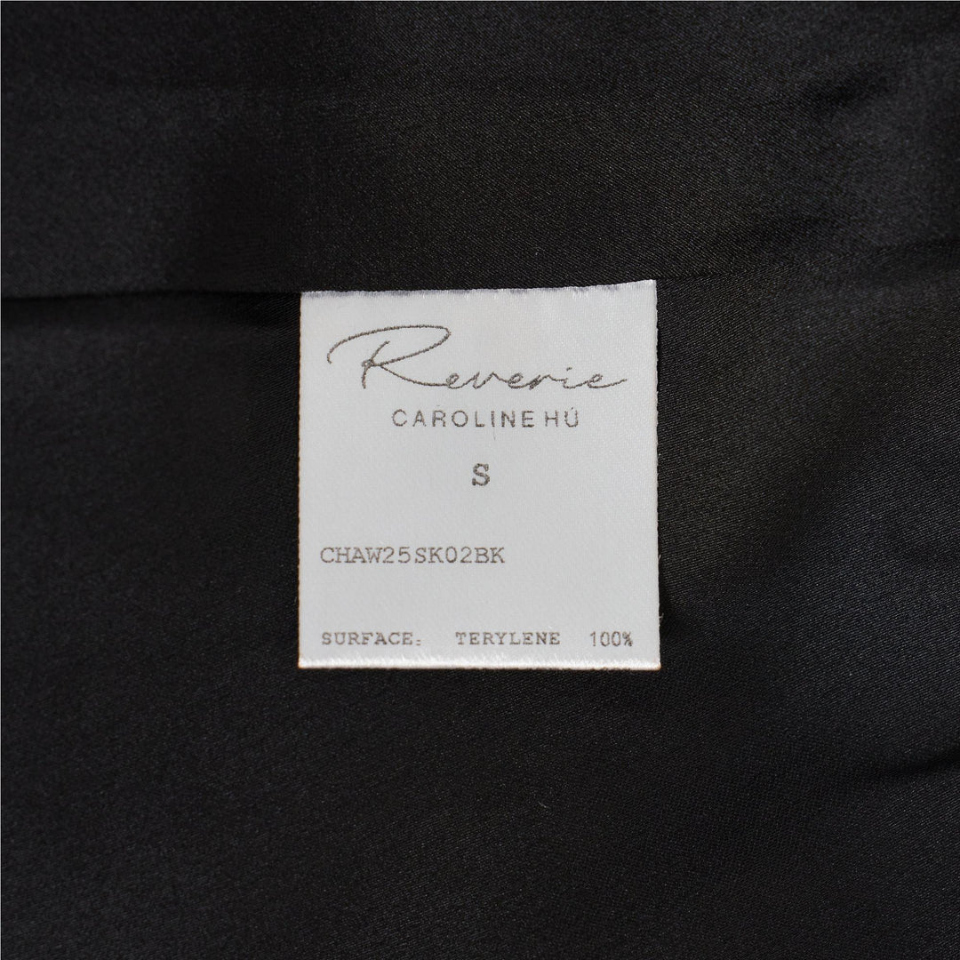 Club21 - Caroline Hu - Black Pleated Roses Embroidery Skirt - SKIRTS - Black